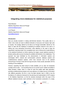 Integrating micro-databases for statistical purposes Introduction