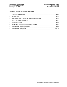 Department of Veterans Affairs PG-18-9: Space Planning Criteria Veterans Health Administration September, 2008