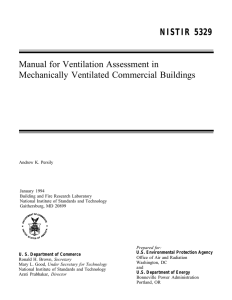 NISTIR 5329 Manual for Ventilation Assessment in Mechanically Ventilated Commercial Buildings