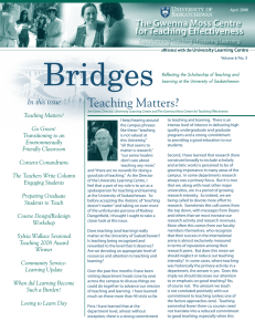 Bridges Teaching Matters? In this issue...