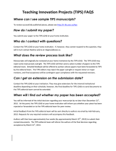 Teaching Innovation Projects (TIPS) FAQS  Where can I see sample TIPS manuscripts?