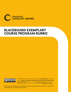 BLACKBOARD EXEMPLARY COURSE PROGRAM RUBRIC