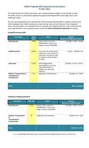 UNCW Fringe Benefits Explanation &amp; Calculation  FY 2011‐2012
