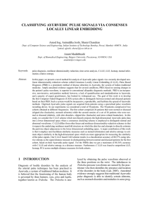 CLASSIFYING AYURVEDIC PULSE SIGNALS VIA CONSENSUS LOCALLY LINEAR EMBEDDING