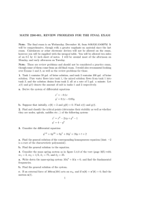 MATH 2280-001, REVIEW PROBLEMS FOR THE FINAL EXAM
