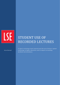 STUDENT USE OF RECORDED LECTURES