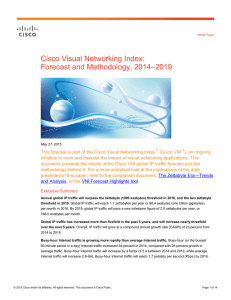 Cisco Visual Networking Index: –2019 Forecast and Methodology, 2014