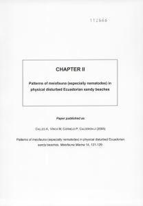 CHAPTER II 112866 Patterns of meiofauna (especially nematodes) in