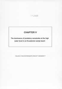 CHAPTER V 112869 The dominance of predatory nematodes at the high