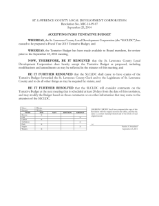 ST. LAWRENCE COUNTY LOCAL DEVELOPMENT CORPORATION Resolution No. MIC-14-09-07 September 25, 2014