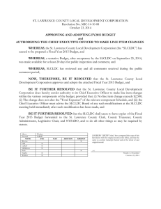 ST. LAWRENCE COUNTY LOCAL DEVELOPMENT CORPORATION Resolution No. MIC-14-10-08 October 23, 2014