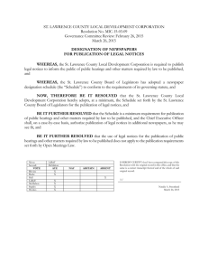 ST. LAWRENCE COUNTY LOCAL DEVELOPMENT CORPORATION Resolution No. MIC-15-03-09