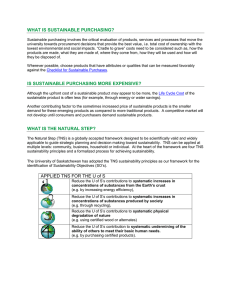 WHAT IS SUSTAINABLE PURCHASING?