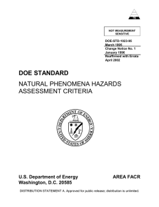 DOE STANDARD NATURAL PHENOMENA HAZARDS ASSESSMENT CRITERIA U.S. Department of Energy