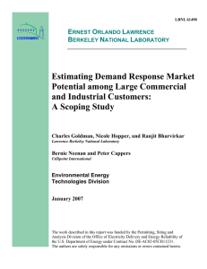 Estimating Demand Response Market Potential among Large Commercial and Industrial Customers: