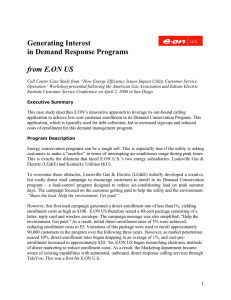 Generating Interest in Demand Response Programs from E.ON US