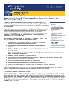 Opportunities for Smart Grid Technologies Under the American Recovery and