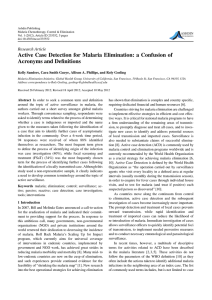 Active Case Detection for Malaria Elimination: a Confusion of Research Article ASHDIN