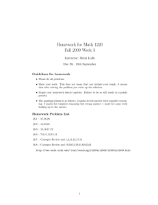 Homework for Math 1220 Fall 2009 Week 3 Instructor: R´ emi Lodh
