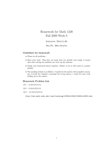 Homework for Math 1220 Fall 2009 Week 8 Instructor: R´ emi Lodh