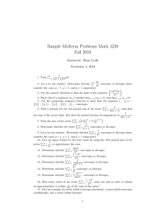 Sample Midterm Problems Math 1220 Fall 2010 Instructor: R´ emi Lodh