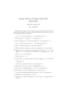 Sample Midterm Problems Math 3210 Spring 2010 Instructor: R´ emi Lodh