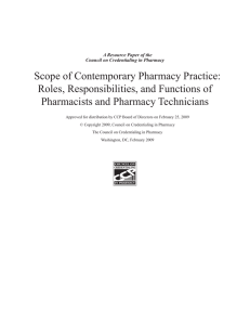 Scope of Contemporary Pharmacy Practice: Roles, Responsibilities, and Functions of