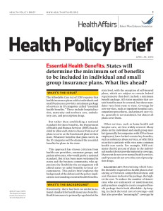 Health Policy Brief Essential Health Benefits.