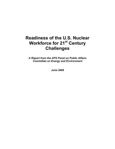 Readiness of the U.S. Nuclear Workforce for 21 Century