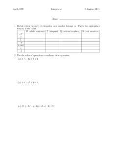 Math 1090 Homework 1 9 January, 2011 Name: