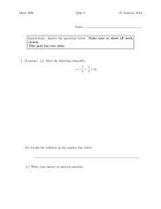 Math 1090 Quiz 8 27 January, 2012 Name: