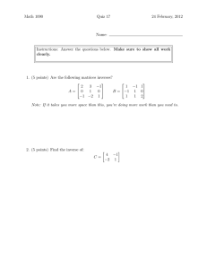 Math 1090 Quiz 17 24 February, 2012 Name: