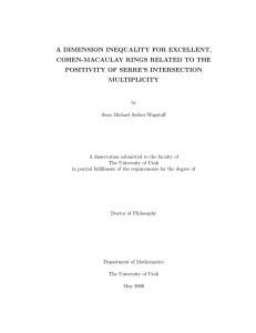 A DIMENSION INEQUALITY FOR EXCELLENT, COHEN-MACAULAY RINGS RELATED TO THE