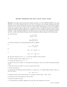 REVIEW PROBLEMS FOR FINAL EXAM MATH 1100-001