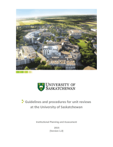 Guidelines and procedures for unit reviews at the University of Saskatchewan