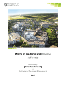 [Name of academic unit] Review: Self-Study