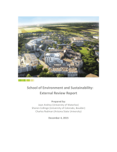 Sc School of Environment and Sustainability: External Review Report