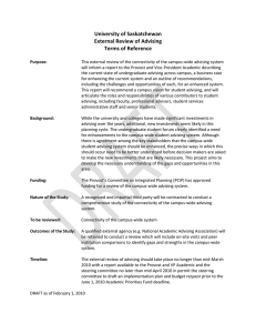 University of Saskatchewan External Review of Advising Terms of Reference