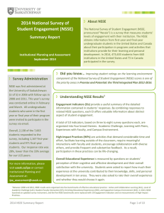 2014 National Survey of Student Engagement (NSSE) About NSSE