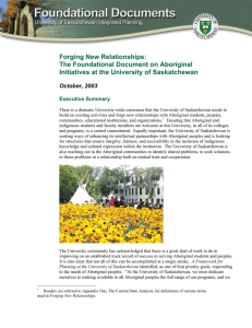 Forging New Relationships: The Foundational Document on Aboriginal