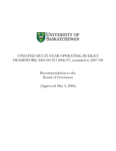 UPDATED MULTI-YEAR OPERATING BUDGET FRAMEWORK 2003/04 TO 2006/07, extended to 2007/08