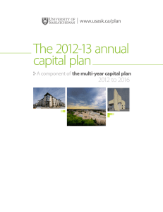 The 2012-13 annual capital plan 2012 to 2016 A component of