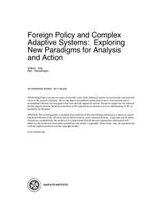 Foreign Policy and Complex Adaptive Systems:  Exploring New Paradigms for Analysis