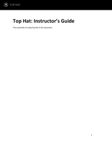 Top Hat: Instructor’s Guide  1