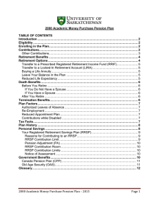 2000 Academic Money Purchase Pension Plan TABLE OF CONTENTS Introduction ................................................................................................................... 2