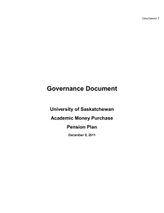 Governance Document  University of Saskatchewan Academic Money Purchase
