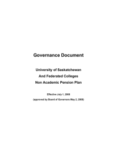 Governance Document  University of Saskatchewan And Federated Colleges