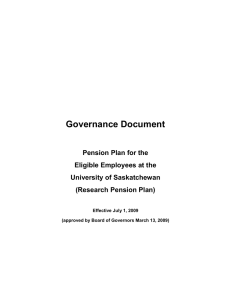 Governance Document  Pension Plan for the Eligible Employees at the