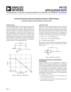 AN-732 APPLICATION NOTE Universal Precision Op Amp Evaluation Board in SOIC Package