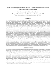EM-Based Segmentation-Driven Color Standardization of Digitized Histopathology